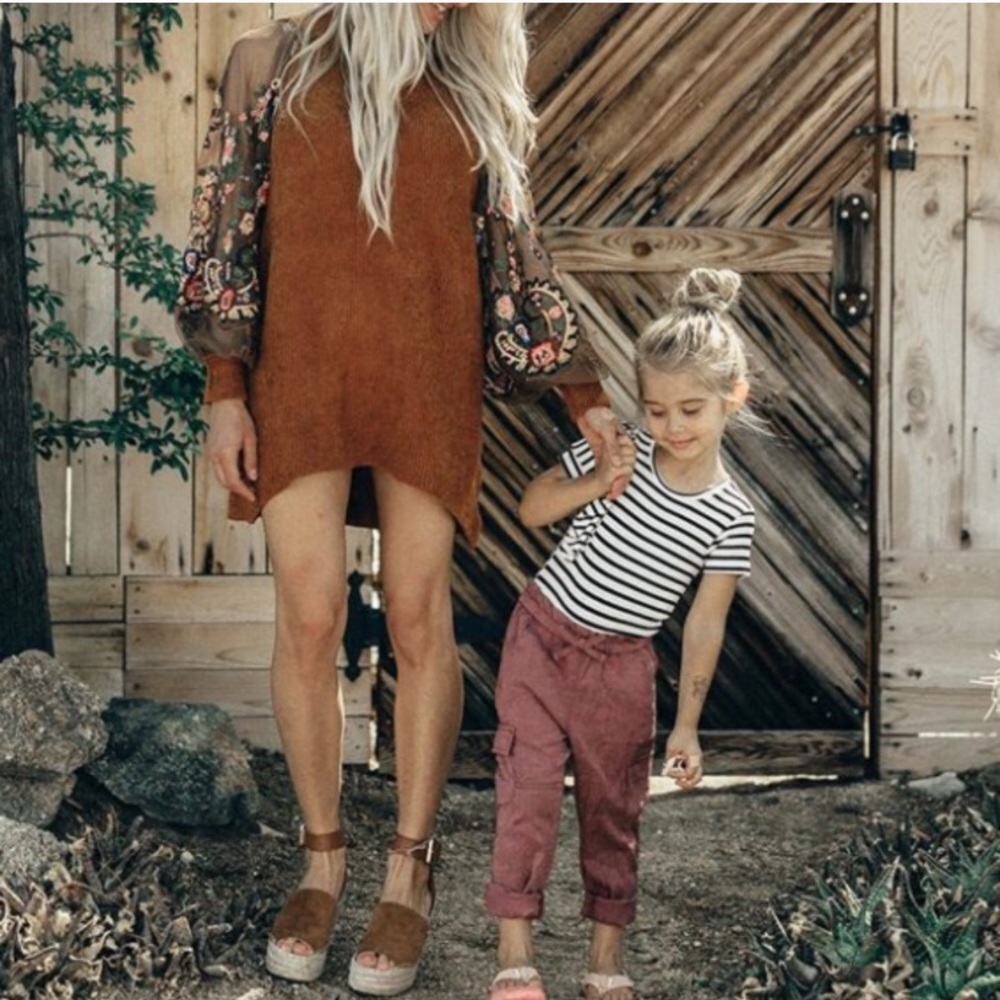 Free People Embroidered Sleeve Dress